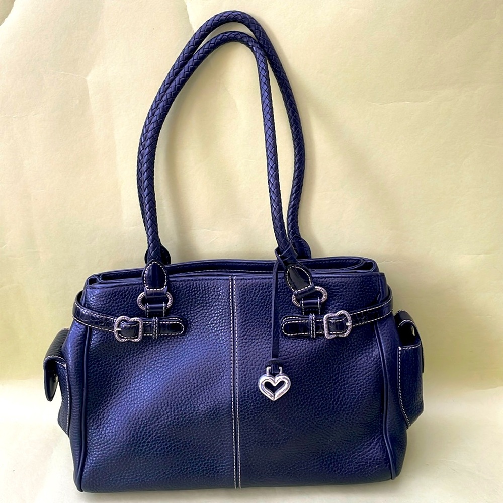 Vintage black/silver Brighton pebbled leather bag